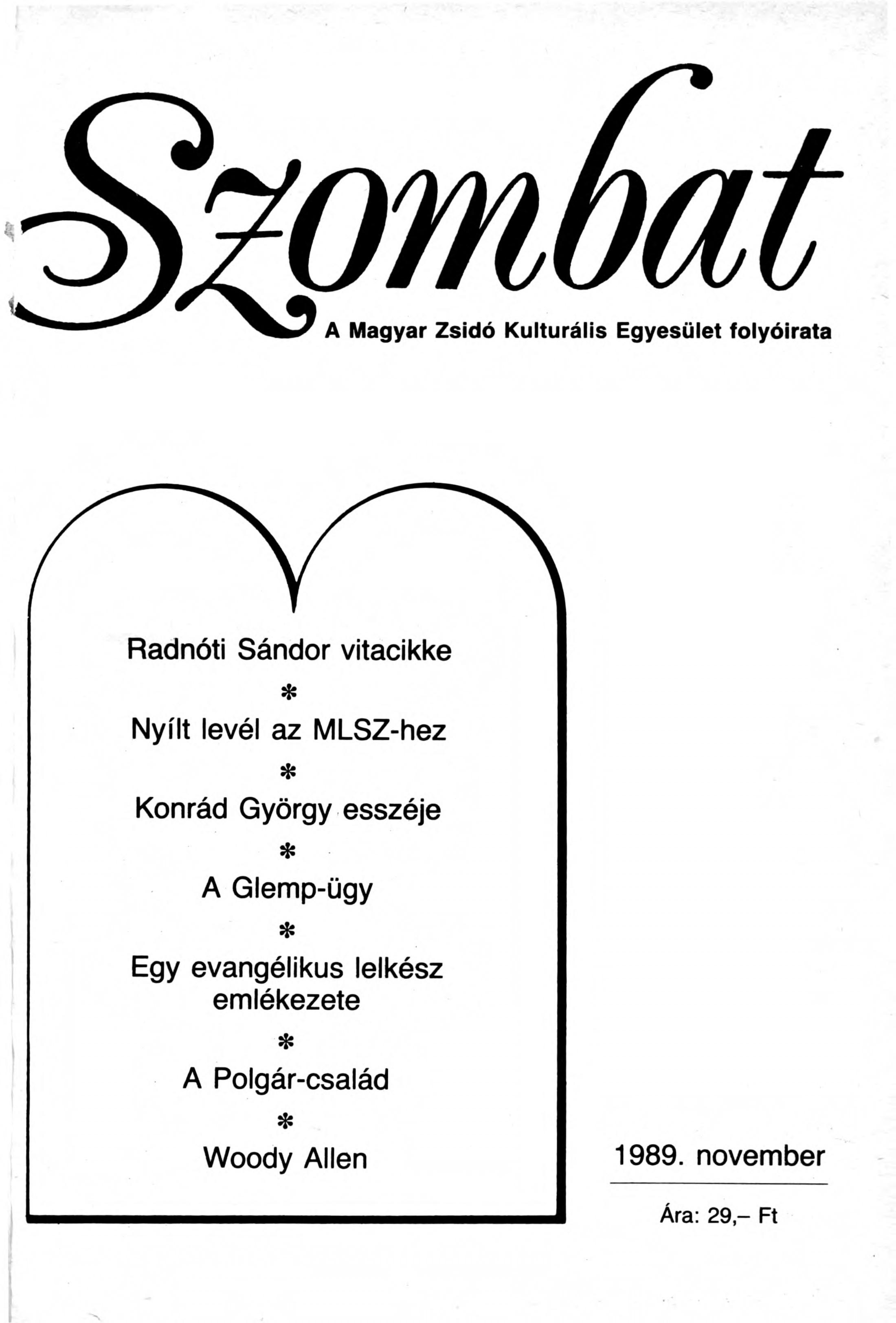 1989. novemberi szám