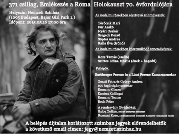 A holokauszt roma áldozataira emlékeznek a Nemzeti Színházban